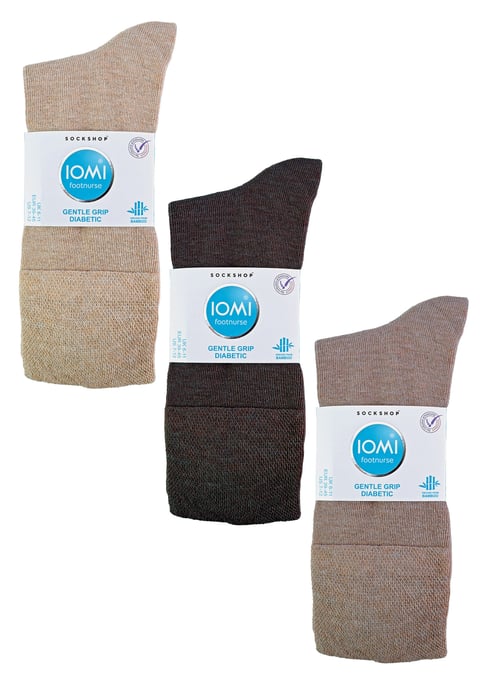 IOMI - Paquete de 6 Calcetines Diabéticos de Bambú para Hombre - Marrón - Image 2