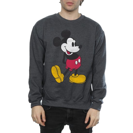 Disney Mens Mickey Mouse Classic Kick Sweatshirt (Dark Heather) - Image 3