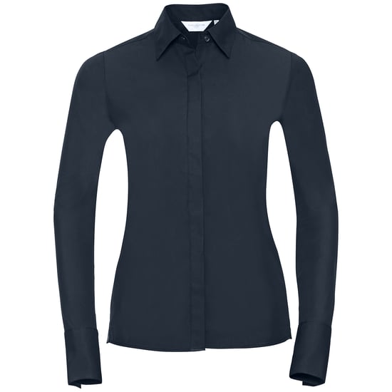 Russell Collection Womens/Ladies Ultimate Stretch Long-Sleeved Formal Shirt (Bright Navy) - Image 1
