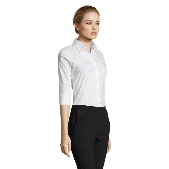 SOLS Womens/Ladies Stretch 3/4 Sleeve Blouse (White) - Image 3