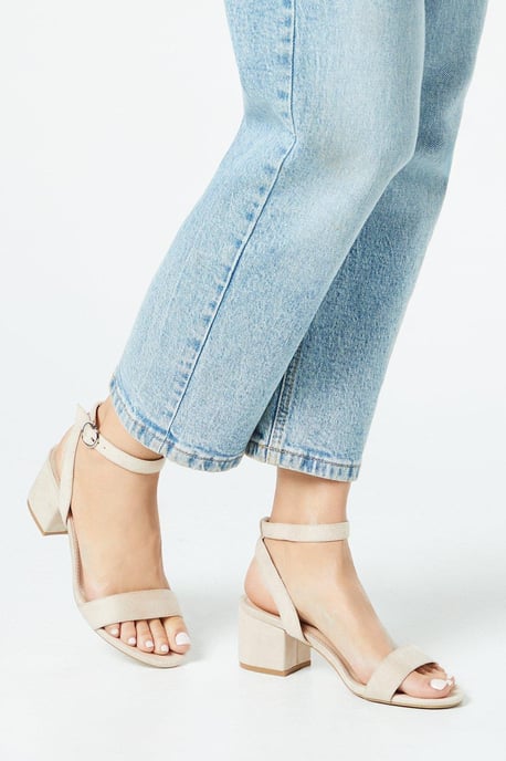 Wide Fit Tommi Barely There Mid Block Heel Sandals - Image 1