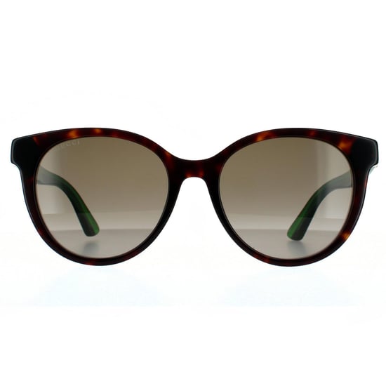 Gafas de sol redondas para mujer Gucci Havana con degradado marrón verde y rojo - Image 1
