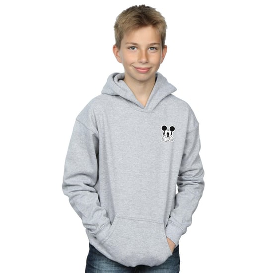 Disney Boys Mickey Mouse Dont Speak Breast Print Hoodie (Sports Grey)