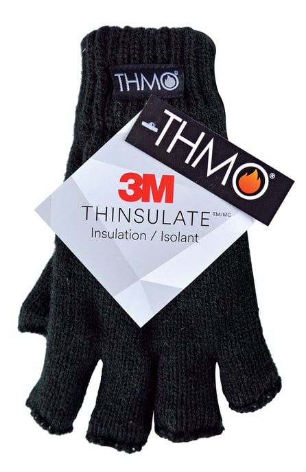 Guantes de invierno sin dedos para niños | THMO | Guantes térmicos con forro polar Thinsulate para niños - Negro - Image 2