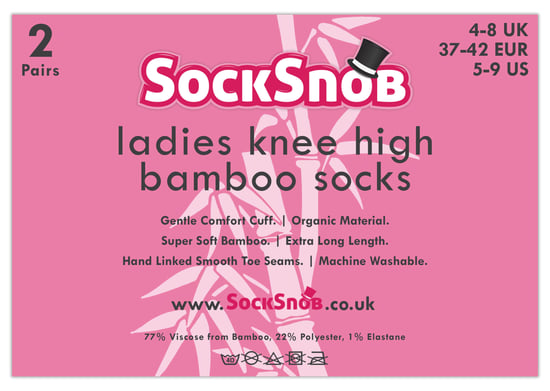 Sock Snob - Lote de 2 calcetines de bambú altos, transpirables y estampados para mujer - Image 2