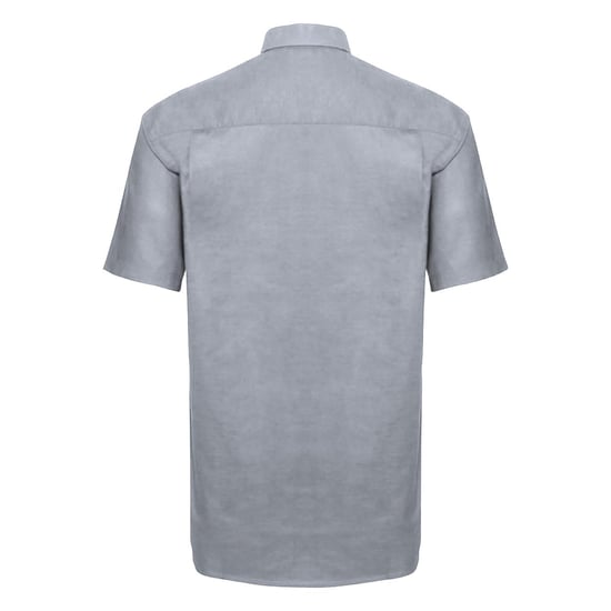 Russell Collection Mens Short Sleeve Easy Care Oxford Shirt (Silver Grey) - Image 2