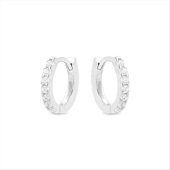 Pendientes de Aros Luxenter, meri de plata de ley 925 y circonita brillante acabado baño rodio - Image 2