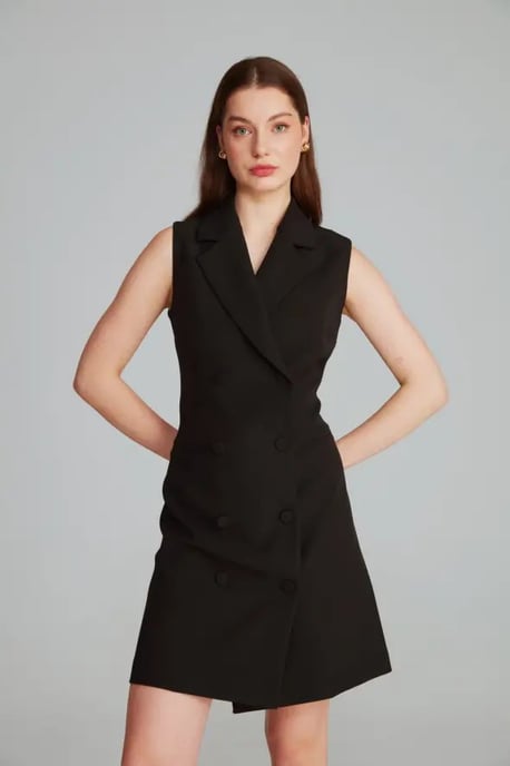 Sleeveless Tailored Blazer Dress - Image 2