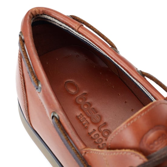 Base London Stern Leather Men's Burnt Tan Boat Shoes - Image 6