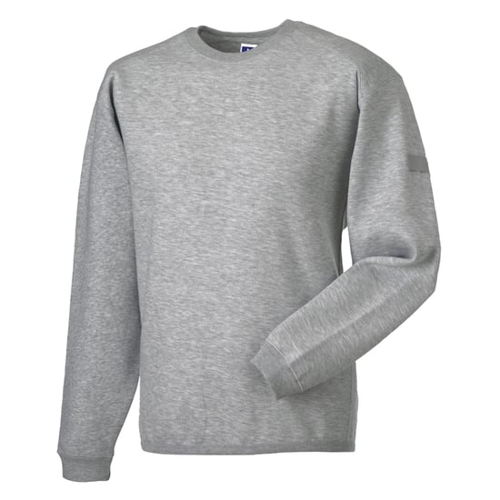 Russell Mens Crew Neck Set In Sweatshirt Top (Light Oxford) - Image 2
