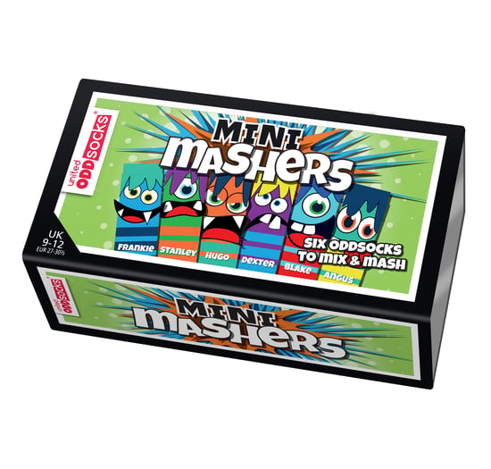 UNITED ODD SOCKS - 6 Pack Niños Mini Monster Novedad Algodón Odd Calcetines en Caja de Regalo - Mini Mashers - Image 2