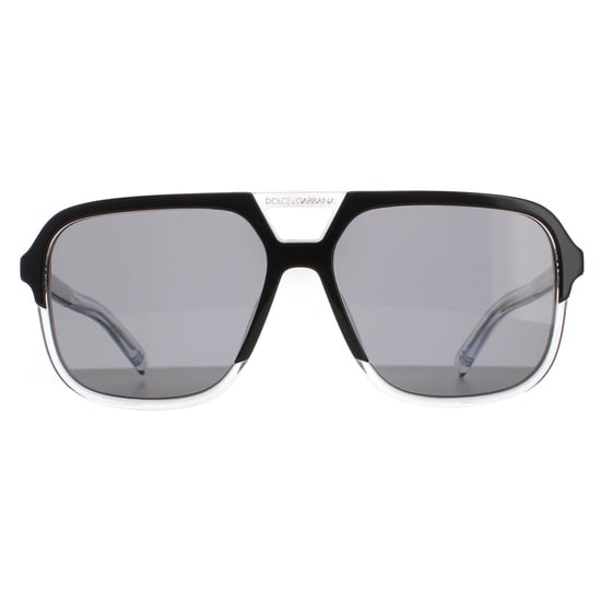 Dolce & Gabbana Aviator Mens Top Black on Crystal Dark Grey DG4354 Sunglasses