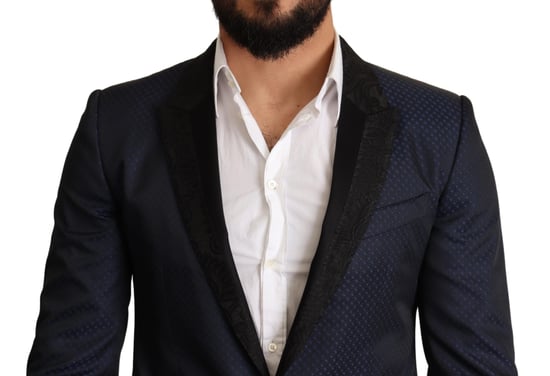 Chaqueta Blazer MARTINI Slim Fit de Lana Azul para Hombre de Dolce & Gabbana - Image 4