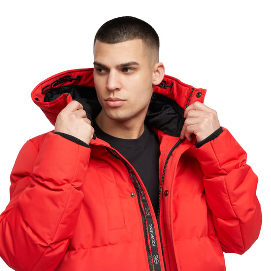 Crosshatch Mens Milwaka Long Padded Jacket (Red)