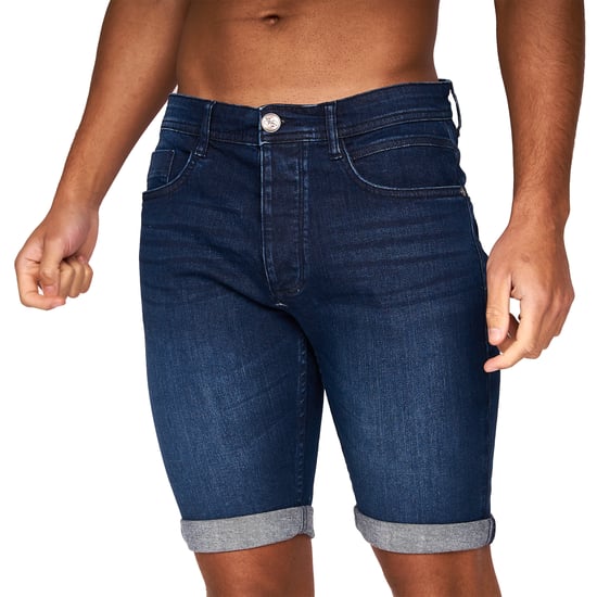 Crosshatch Mens Tadcaster Denim Shorts (Dark Wash) - Image 1