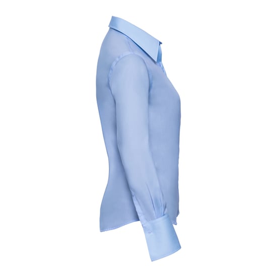 Russell Collection Womens/Ladies Ultimate Non-Iron Tailored Long-Sleeved Shirt (Bright Sky) - Image 3