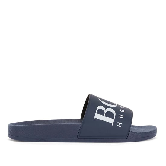 Men's Boss Solar Slide Logo Sandals in Dark Blue - Image 1