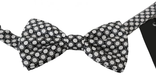 Corbata de lazo ajustable Papillon de hombre Dolce & Gabbana con círculos blancos y negros - Image 2
