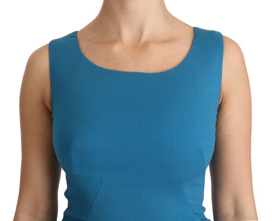 Vestido ajustado de lana azul hasta la rodilla de Dolce & Gabbana - Image 5
