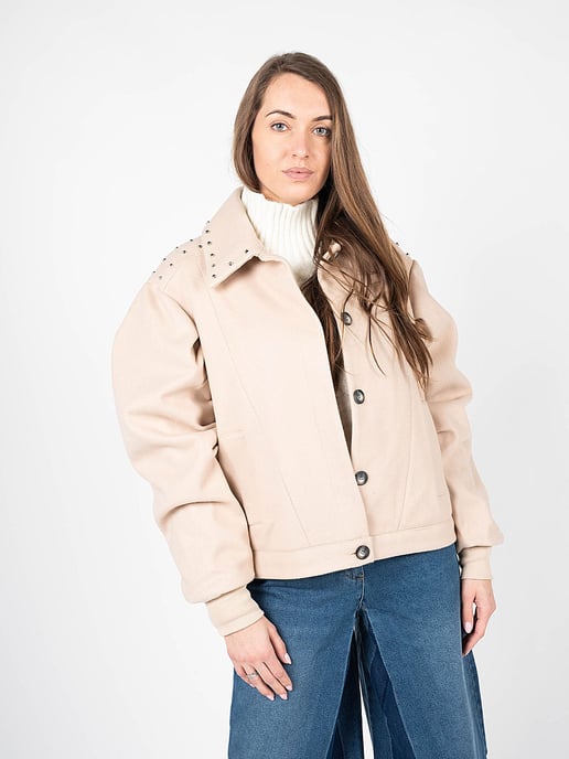 Silvian Heach Chaqueta Oversize Mujer Beige - Image 3