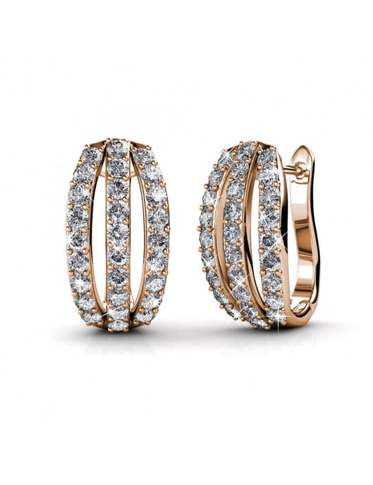 Pendientes Elegantes - Oro Rosa y Cristal - Image 1