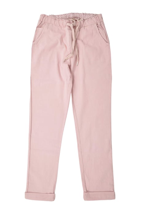 Tie Front Cotton Roll Hem Trousers - Image 1