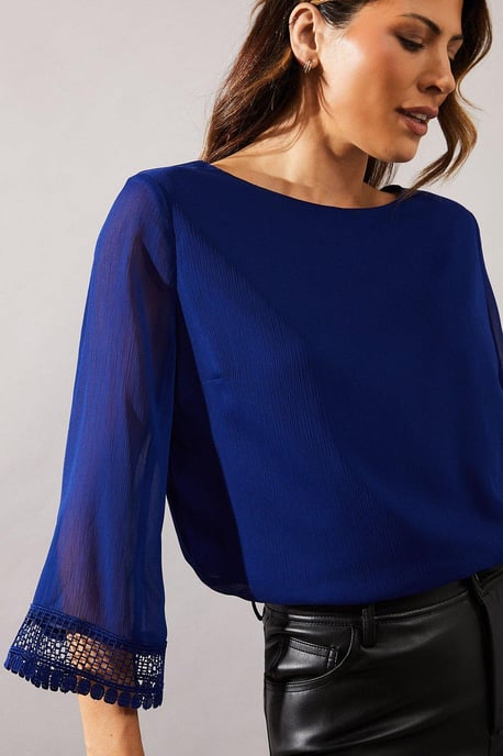 Lace Cuff Overlay Top