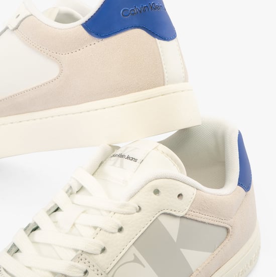 Zapatillas Clásicas de Suela Cup para Hombre Blanco/Hongo/Azul Zafiro - Image 4