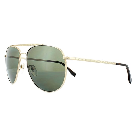 Lacoste Aviator Mens Gold Dark Green Polarized Sunglasses