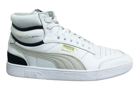 Puma x Ralph Sampson Mid OG White Leather Lace Up Mens Trainers 370718 01