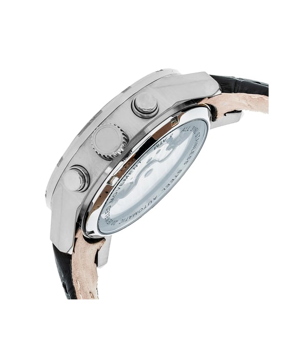 Heritor Automatic Hannibal Semi-Skeleton Leather-Band Watch