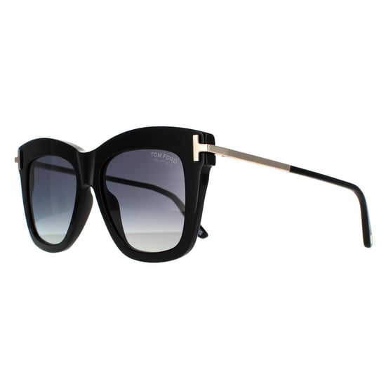 Tom Ford Cuadrado Mujeres Brillante Negro Humo Gradiente Polarizado - Image 2
