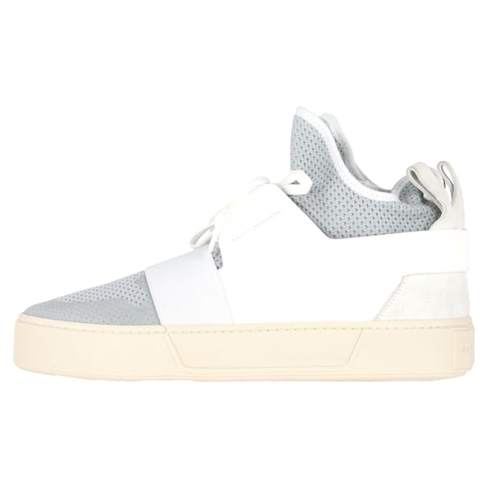 Balenciaga Sock Style High-Top Sneakers in Grey and White Polyester and Leather - Image 5