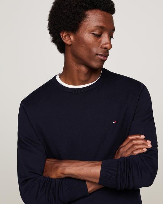 Tommy Hilfiger Core Essential Cotton Crew Mens Sweatshirt - Image 2