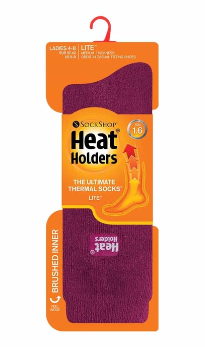 Heat Holders Lite - Calcetines térmicos de invierno para mujer en colores lisos - Fucsia oscuro - Image 2