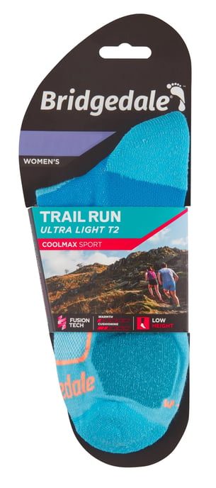 Bridgedale - Womens Running Ultralight Sport Low Socks- Azul - Image 2
