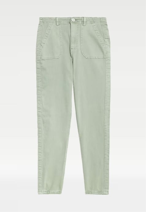 M&S Collection Ladies Cotton Blend Slim Fit Ankle Grazer Joggers Oliva - Image 5