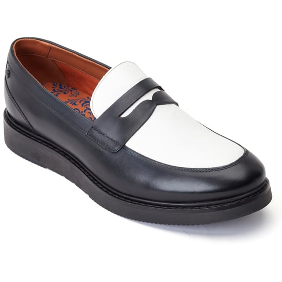 Base London Sid Leather Men's Black/White Loafers - Image 1
