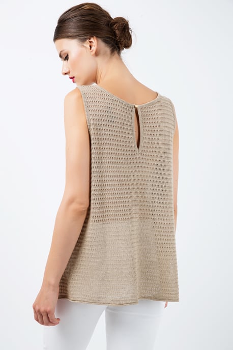 Sleeveless Keyhole Knit Top