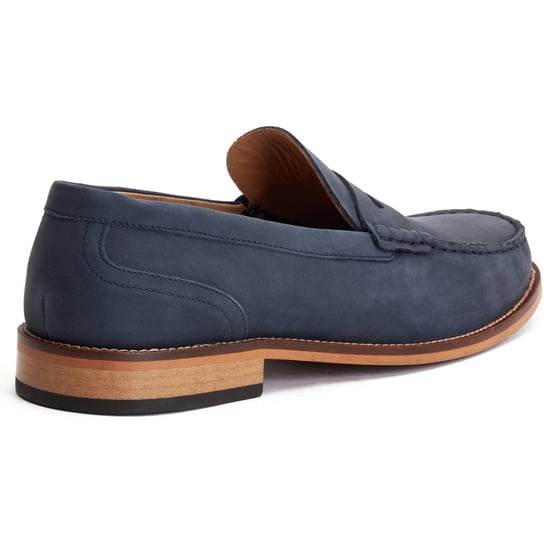 Base London Garfield Leather Men's Navy Loafers - Image 2