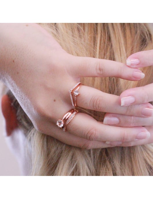 Anillo Prestige - Oro rosa y cristal - Image 2