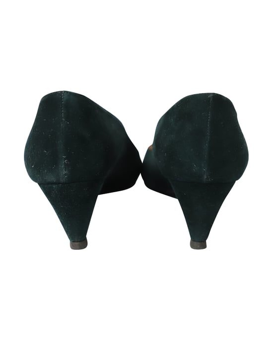 Prada Cone Heel Sandals in Green Suede - Image 4