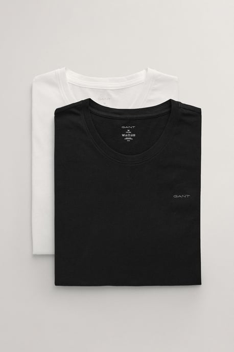 Crewneck Short Sleeve T-shirt 2-pack Black White - Image 1