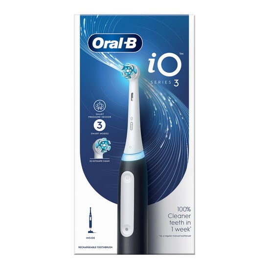 Oral-B iO3 Electric Rechargeable Toothbrush with 3 Cleaning Modes, Matt Black - Image 1