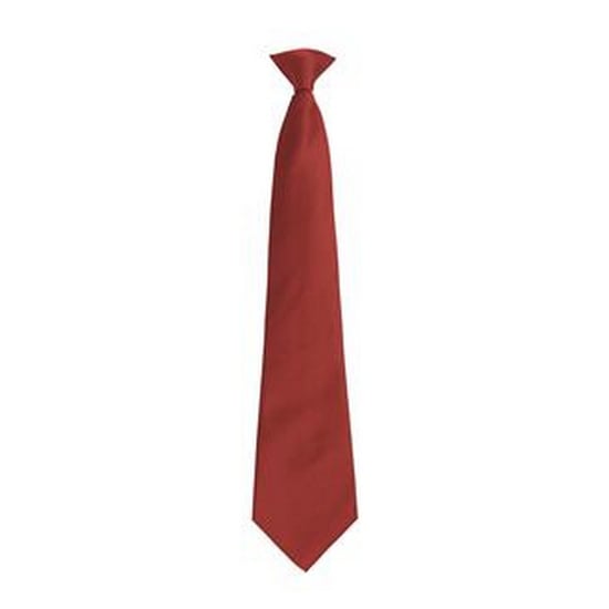 Premier Mens Fashion ”Colours” Work Clip On Tie (Burgundy) - Image 1