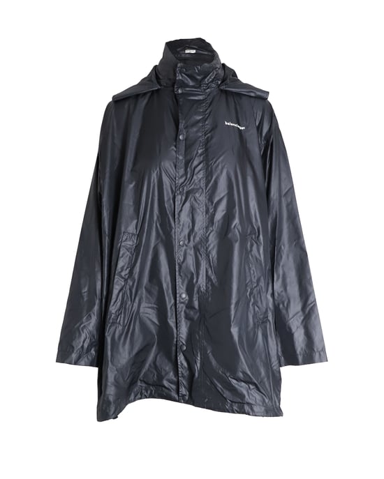 Balenciaga Lightweight Hooded Windbreaker Jacket in Black Nylon - Image 1