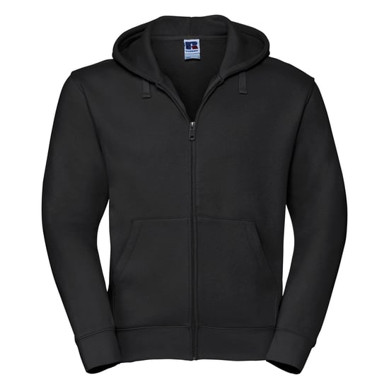 Russell Mens Authentic Full Zip Hooded Sweatshirt / Hoodie (Black) - Image 1