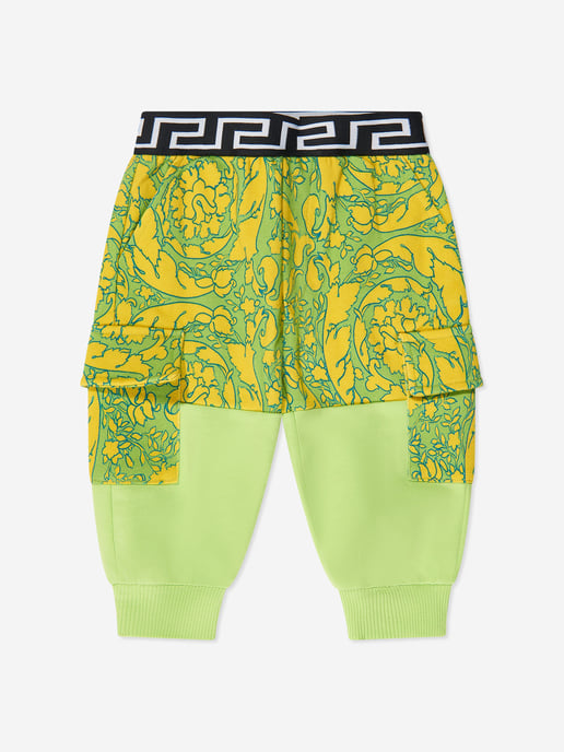 Versace Baby Boys Barocco Joggers in Green