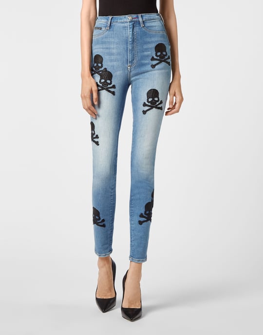 Jegging De Cintura Alta Skull - Image 1