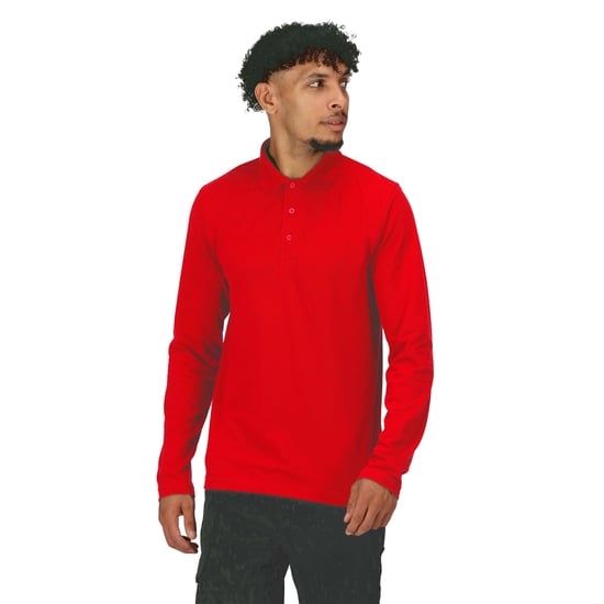 Regatta Mens Pro Long-Sleeved Polo Shirt (Classic Red)